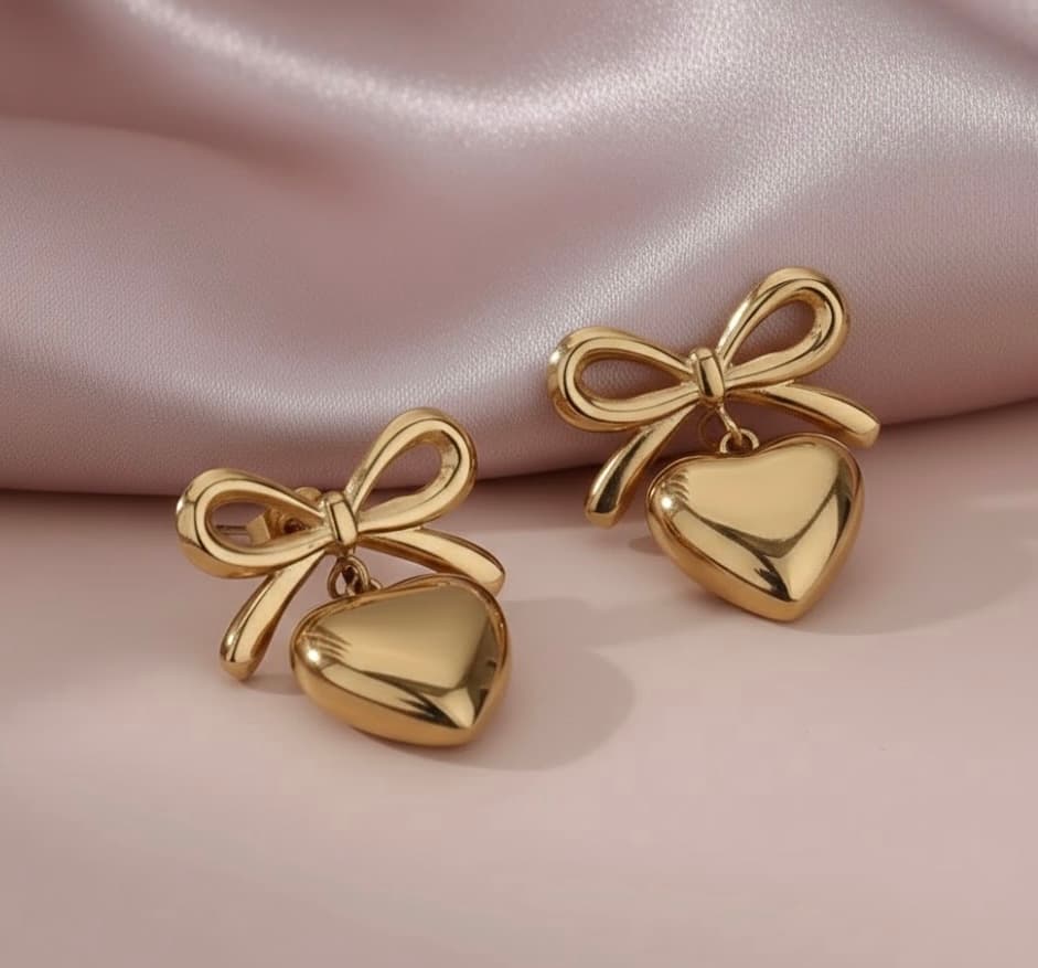 Bow-Heart earrings - Image 2