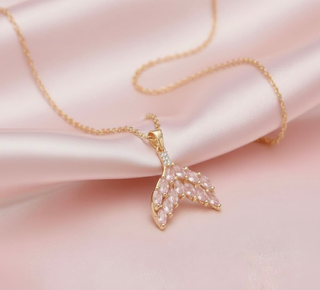 Mermaid Pink Tail Necklace - Image 3