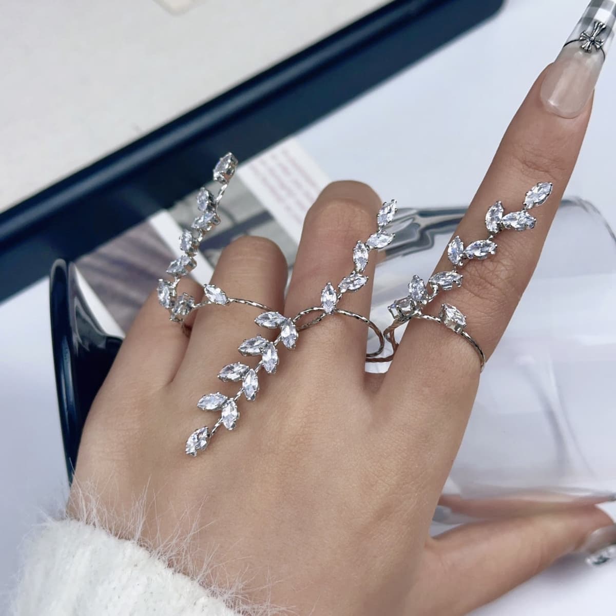 Floral Multi-Finger Ring - Image 3