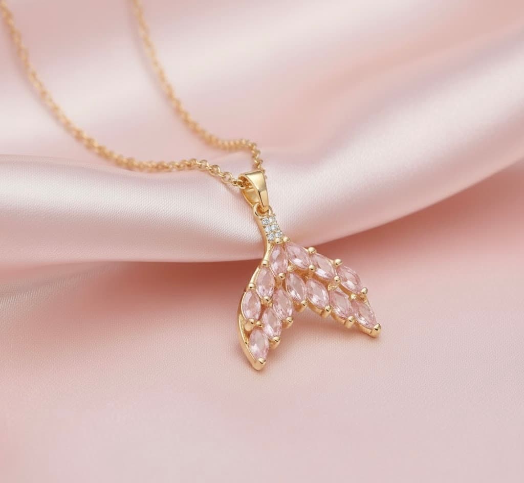 Mermaid Pink Tail Necklace - Image 2